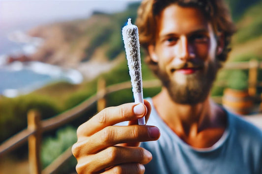 THCA Pre-rolls - happy man holding one