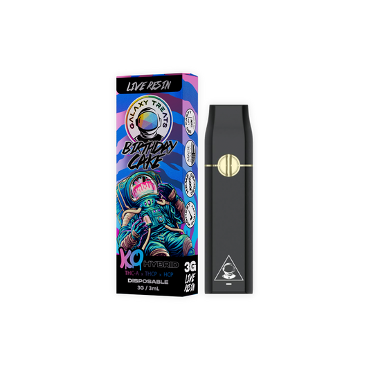 Birthday Cake Vape Pen - Live Resin Hybrid - Front Shot of Disposable - Galaxy Treats in the U.S.