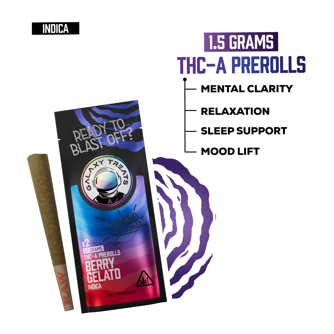 Berry Gelato - Diamond Infused 2ct THCA Prerolls