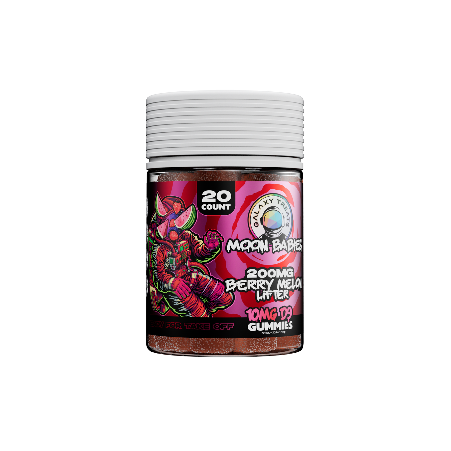 Berry Melon Lifter Delta 9 Gummies - 10MG Delta 9 - Front Facing Product Image - Galaxy Treats in the U.S.