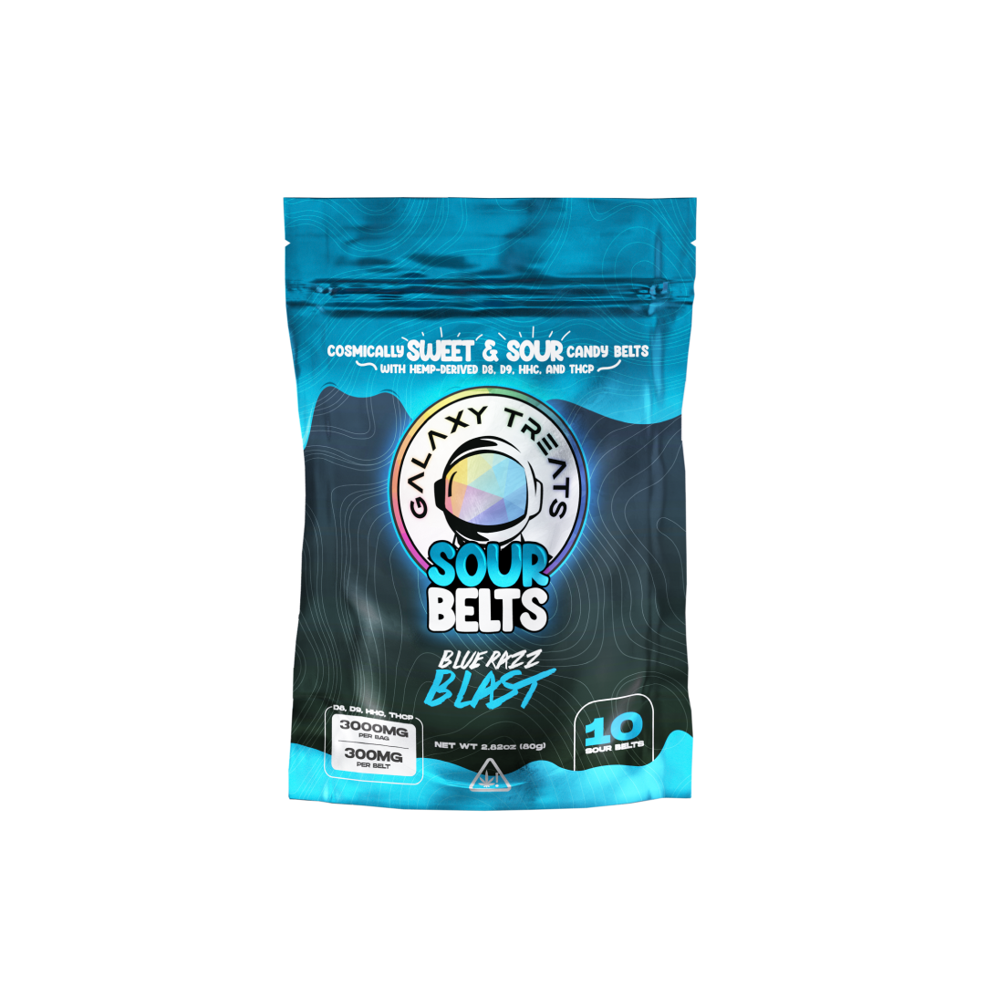 Blue Razz Blast D8 D9 HHC THCP Extra Strength Sour Belts