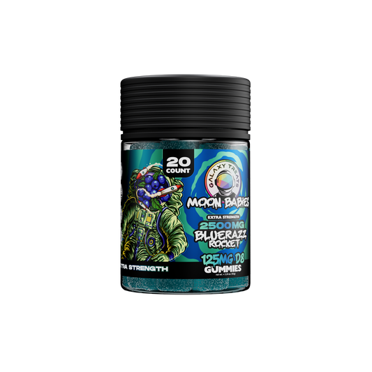 Bluerazz Rocket Extra Strength Delta 8 Gummies - 125MG Delta 8 Edible - Front Facing Product Image - Galaxy Treats in the U.S.