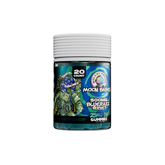 Bluerazz Rocket Delta 8 Gummies - 25MG Delta 8 Edible - Front Facing Product Image - Galaxy Treats in the U.S.