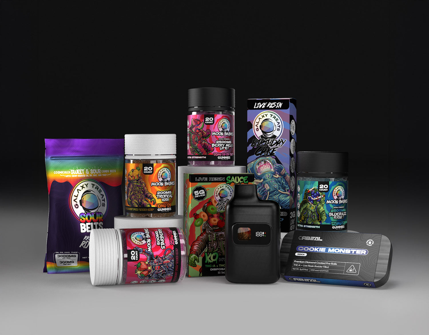Galaxy Treats - 3G - Hemp - Disposables - 5G - Sour Belts - Extra Strength - Gummies - Galaxy Treats - Orbital - Preroll