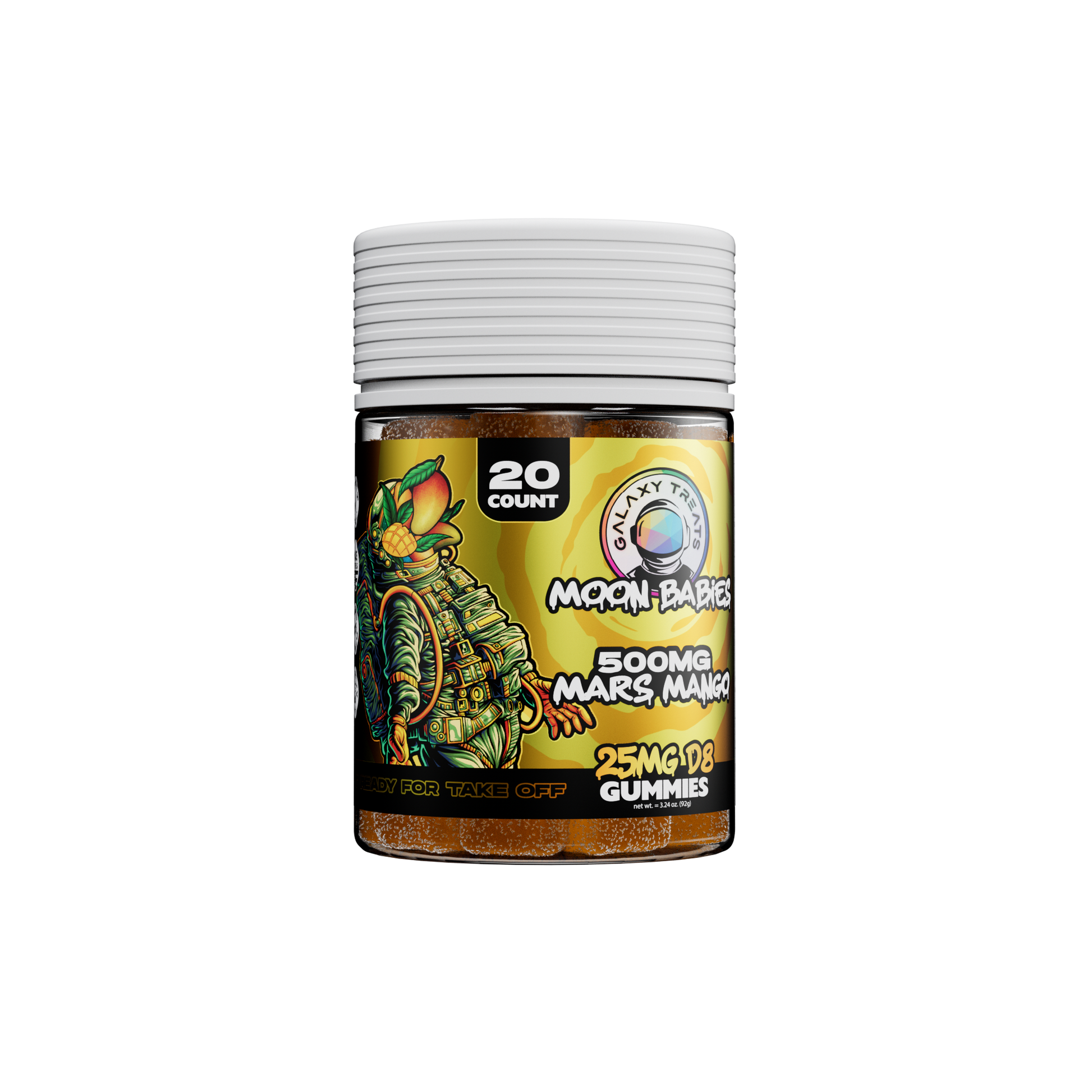 Mars Mango Delta 8 Gummies - 25MG Delta 8 Edible - Front Facing Product Image - Galaxy Treats in the U.S.