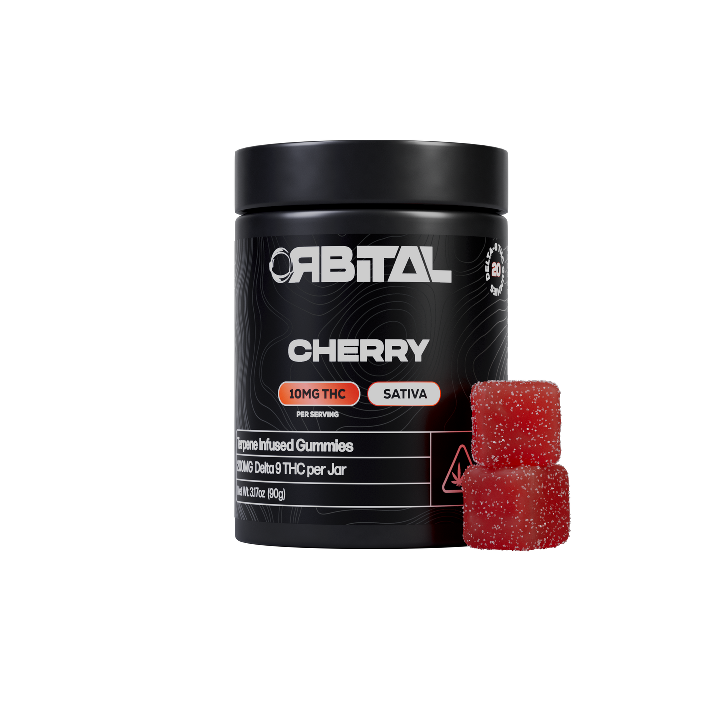 Cherry Delta 9 Gummies - 10MG Delta 9 Sativa - Front Facing Product Image - Galaxy Treats in the U.S.