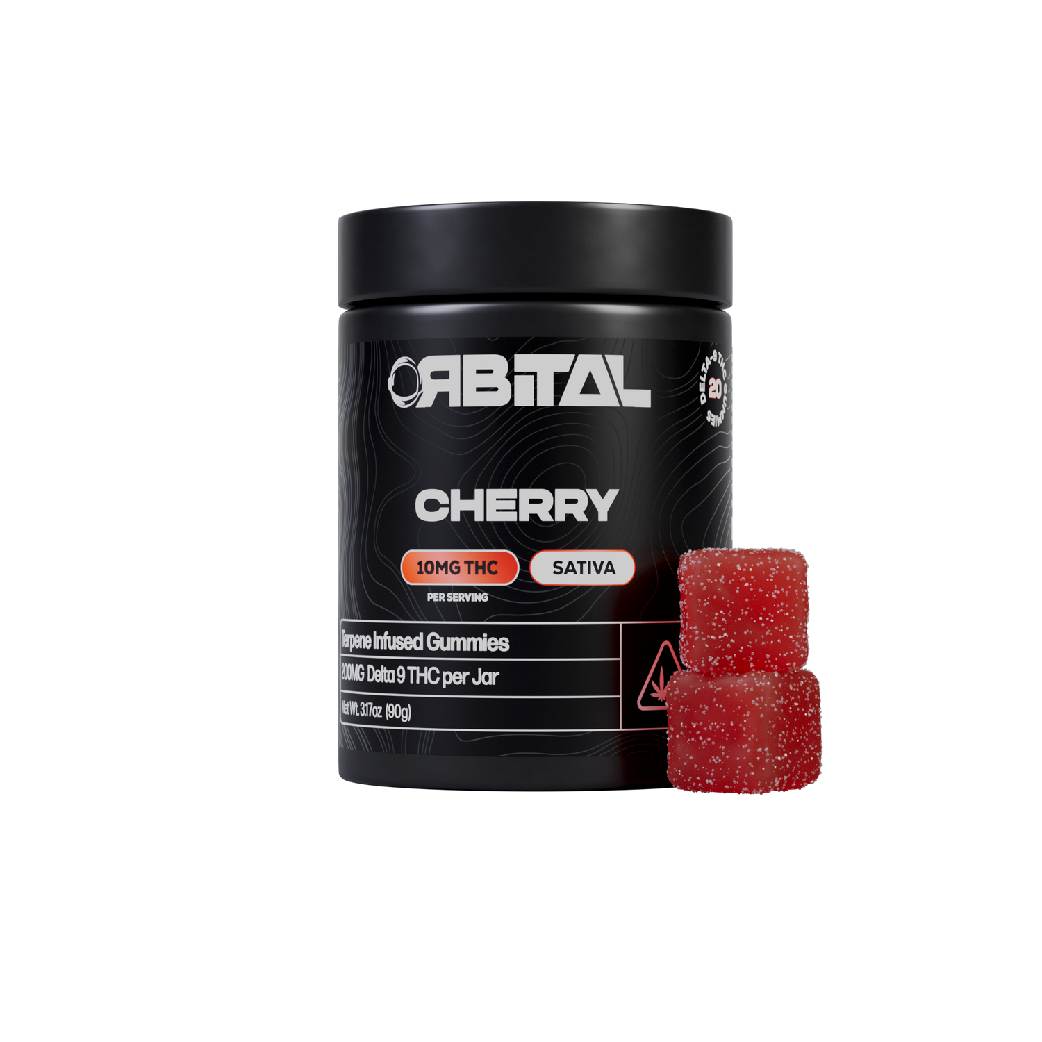 Cherry Delta 9 Gummies - 10MG Delta 9 Sativa - Front Facing Product Image - Galaxy Treats in the U.S.