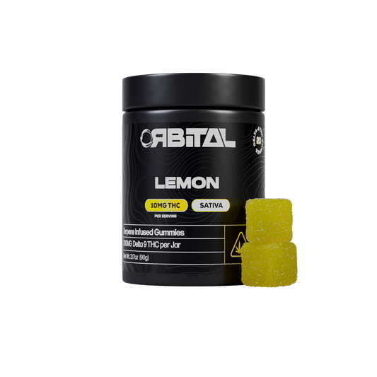 Lemon Delta 9 Gummies - 10MG Delta 9 Sativa - Front Facing Product Image - Galaxy Treats in the U.S.