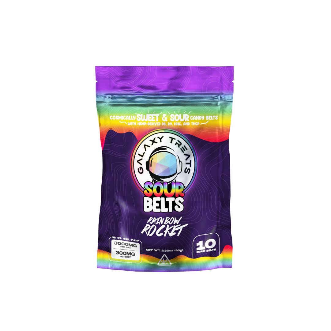 Rainbow Rocket D8 D9 HHC THCP Extra Strength Sour Belts