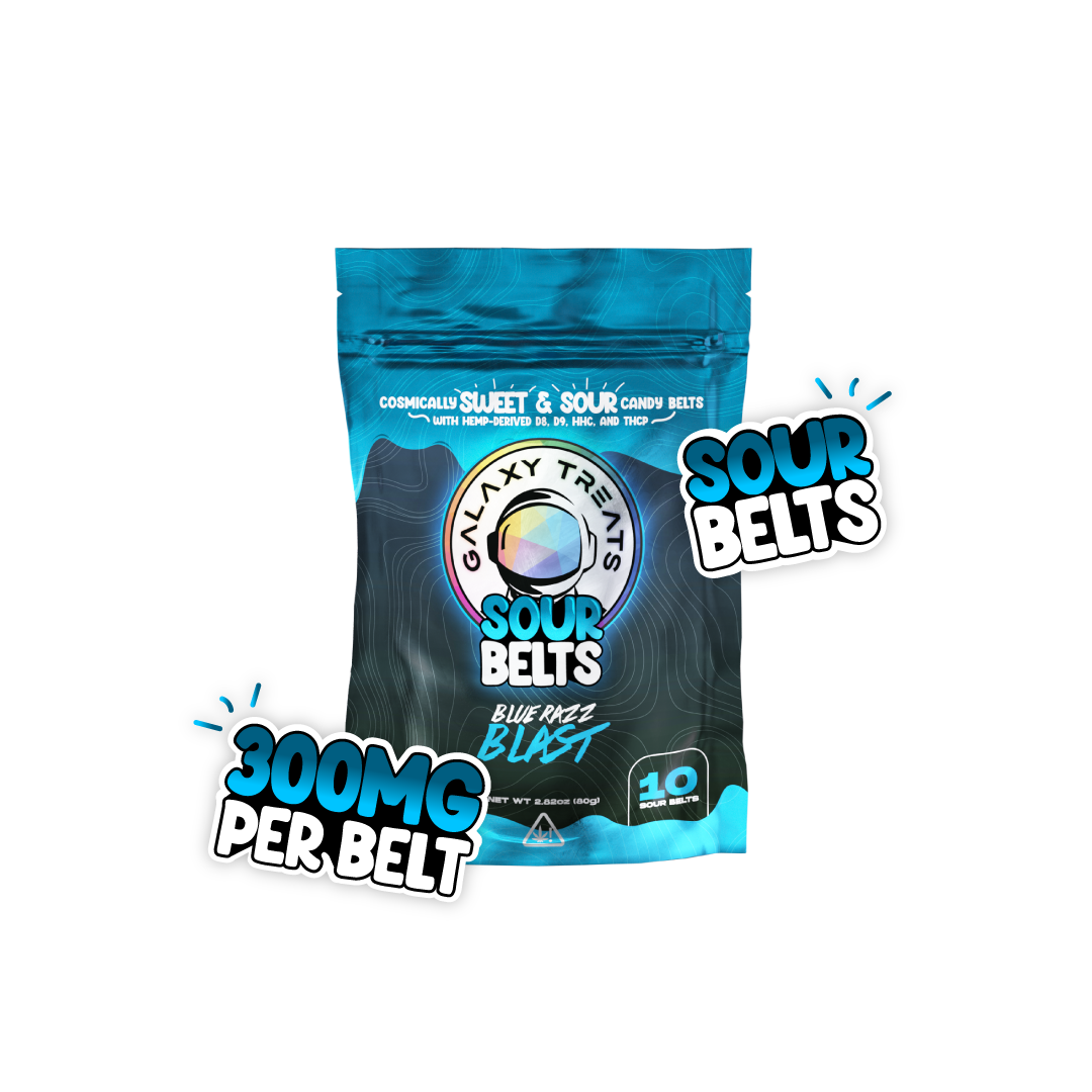 Blue Razz Blast D8 D9 HHC THCP Extra Strength Sour Belts