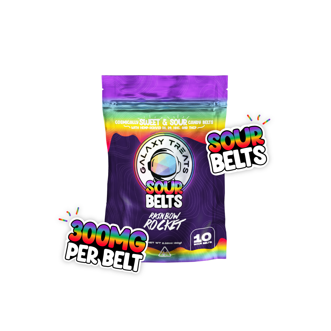 Rainbow Rocket D8 D9 HHC THCP Extra Strength Sour Belts