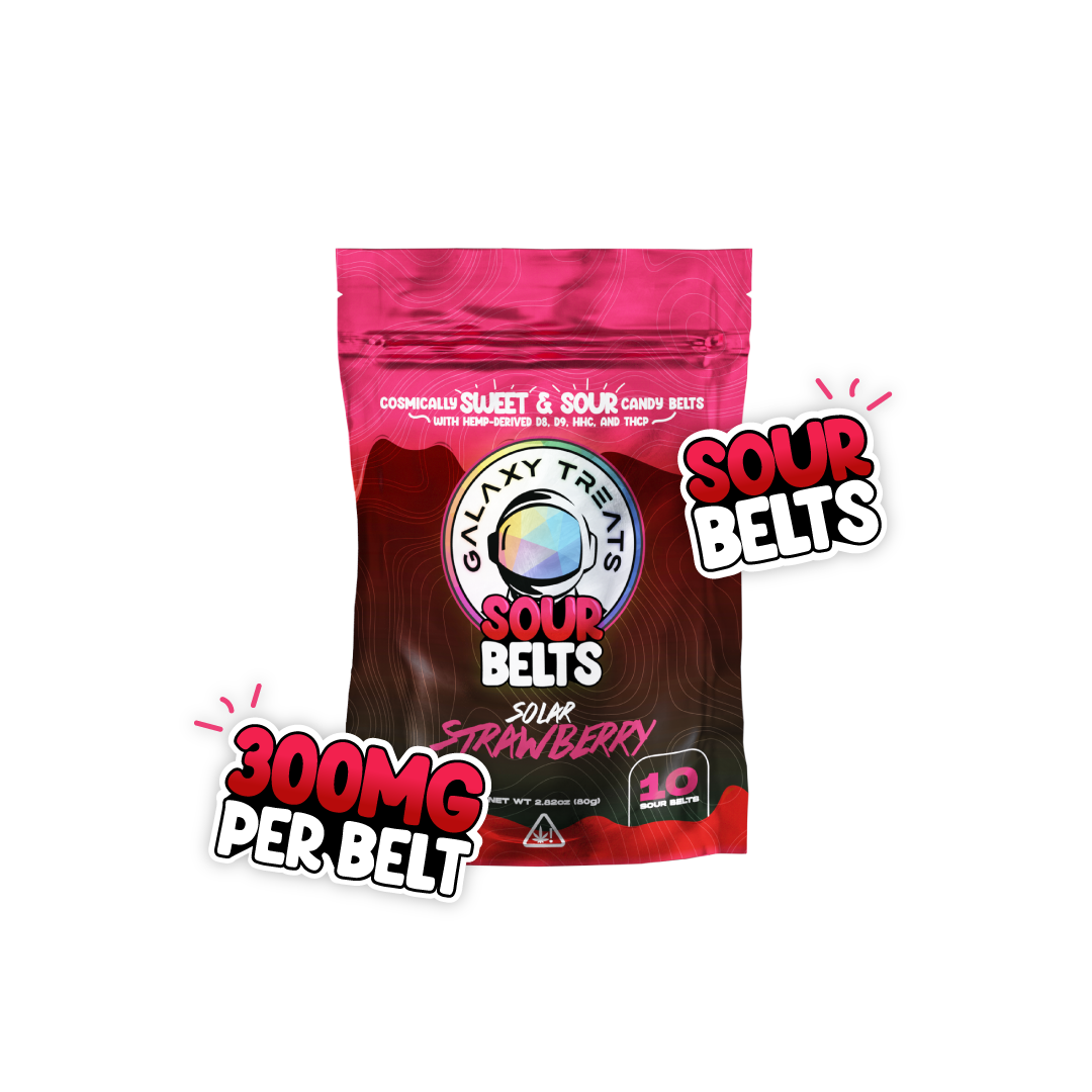 Solar Strawberry D8 D9 HHC THCP Extra Strength Sour Belts