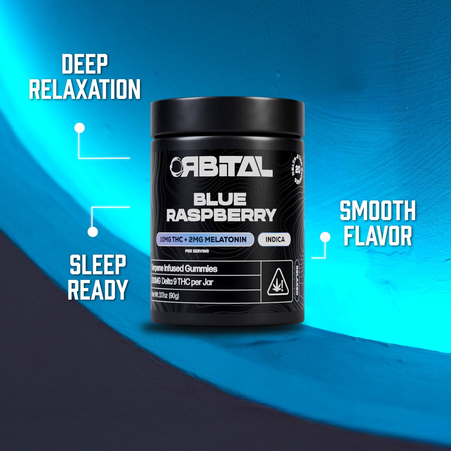 Blue Raspberry Delta 9 Gummies - 10MG Delta 9 - Front Facing Product Image - Highlighting Edible Benefits - Galaxy Treats in the U.S.