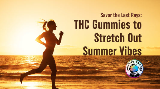 THC gummies for summer - woman running on the beach