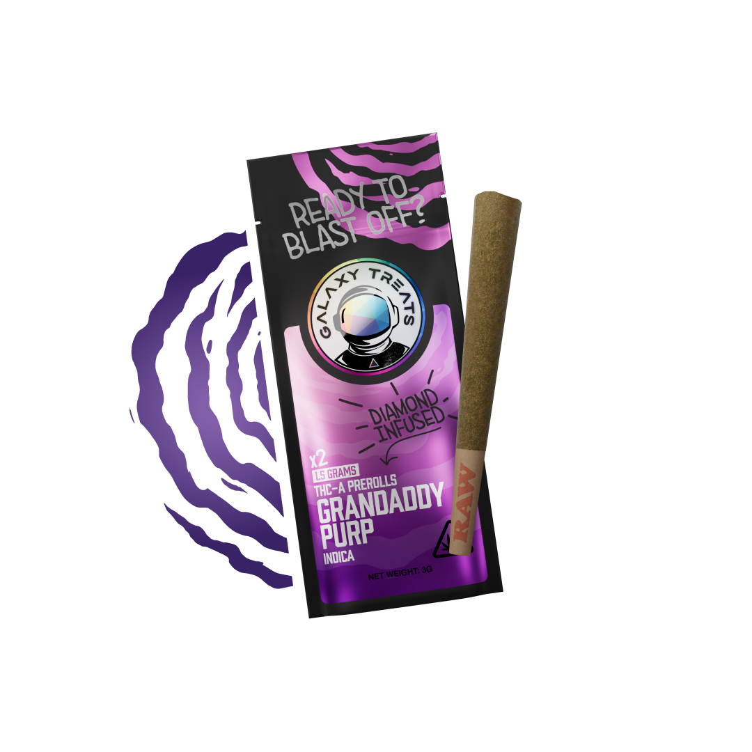 Grandaddy Purp - Diamond Infused 2ct THCA Prerolls