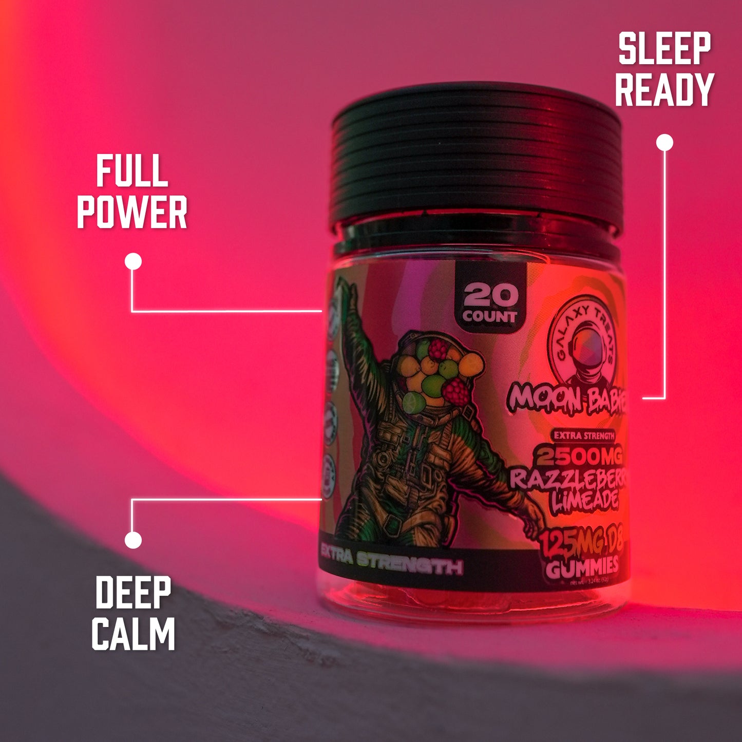 Extra Strength Delta 8 Gummies - 125MG Raspberry Lime Flavor Delta 8 Edibles - Benefits - Galaxy Treats in the U.S.