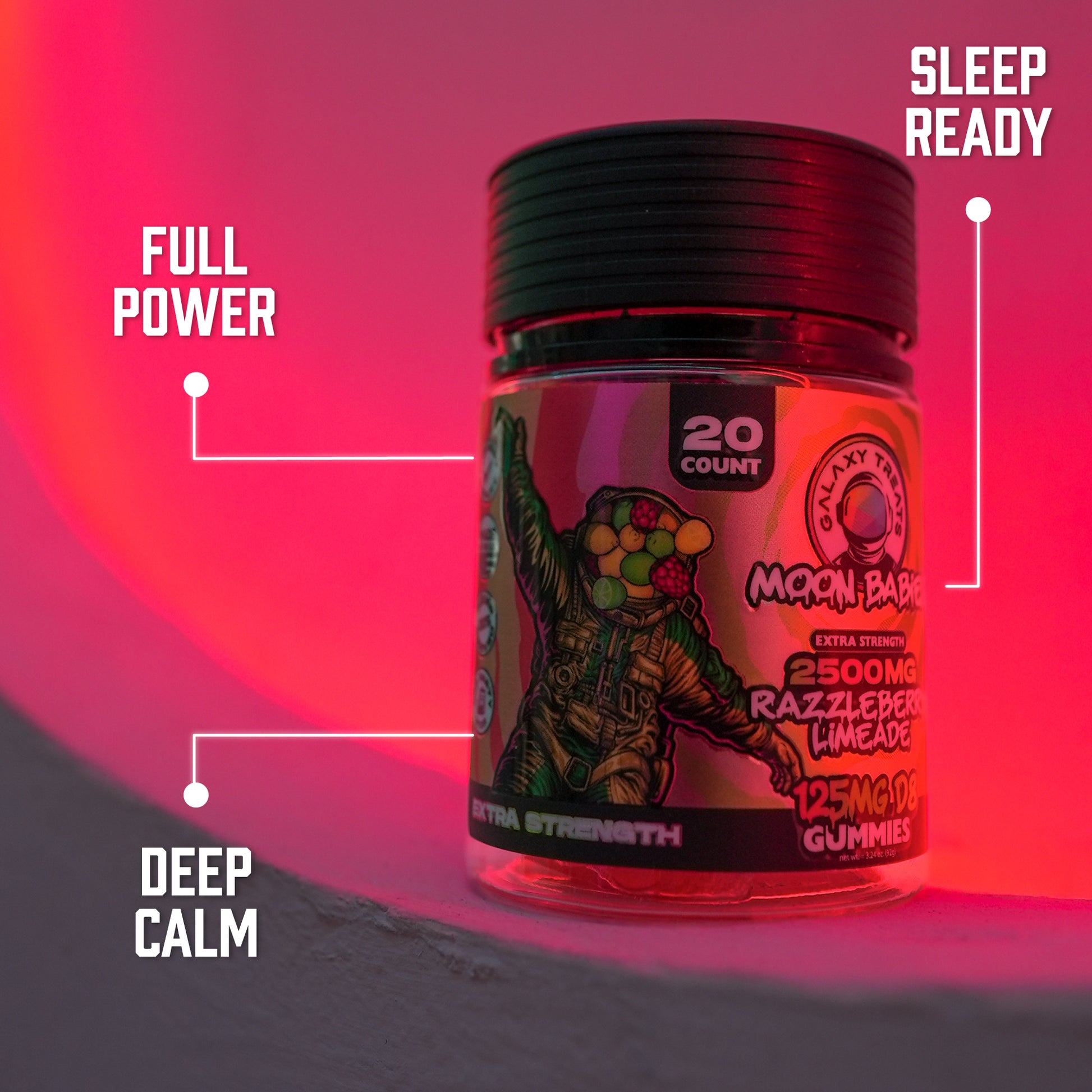 Extra Strength Delta 8 Gummies - 125MG Raspberry Lime Flavor Delta 8 Edibles - Benefits - Galaxy Treats in the U.S.