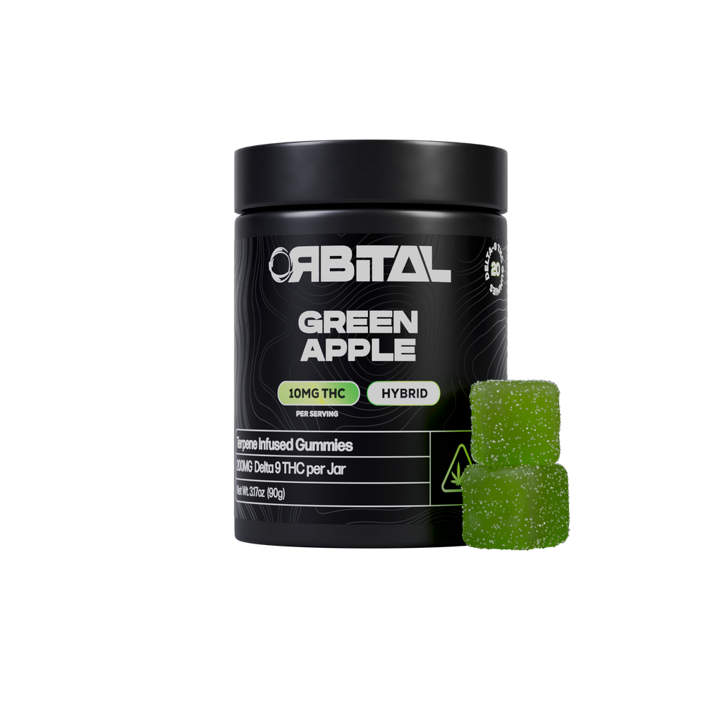 Orbital Green Apple 10mg D9 Hybrid Gummies