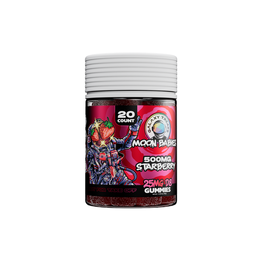 Starberry Delta 8 Gummies - 25MG Delta 8 - Front Facing Product Image - Strawberry Flavored Edibles - Galaxy Treats in the U.S.
