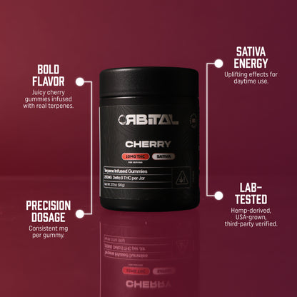 Cherry Delta 9 Gummies - 10MG Delta 9 - D9 Edibles Top Selling Points - Galaxy Treats in the U.S.