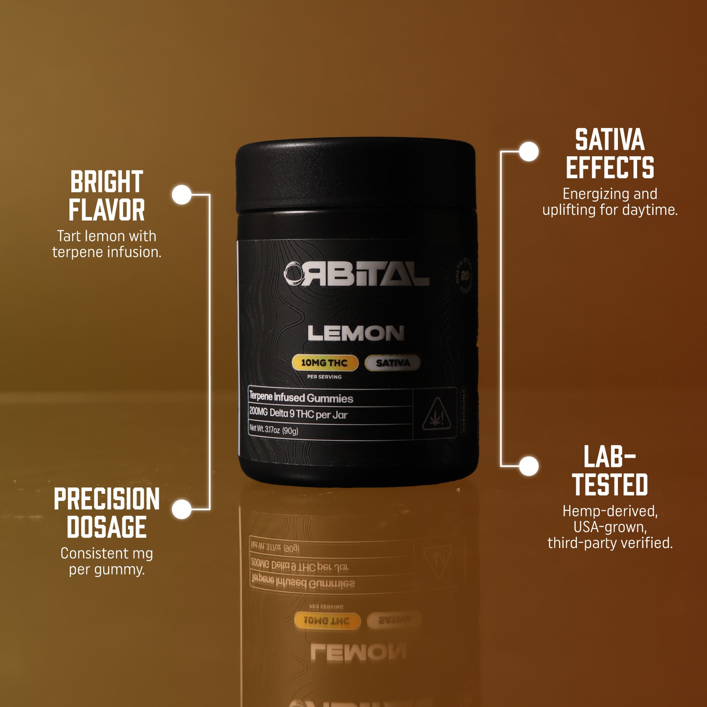 Lemon Delta 9 Gummies - 10MG Delta 9 - D9 Edibles Top Selling Points - Galaxy Treats in the U.S.