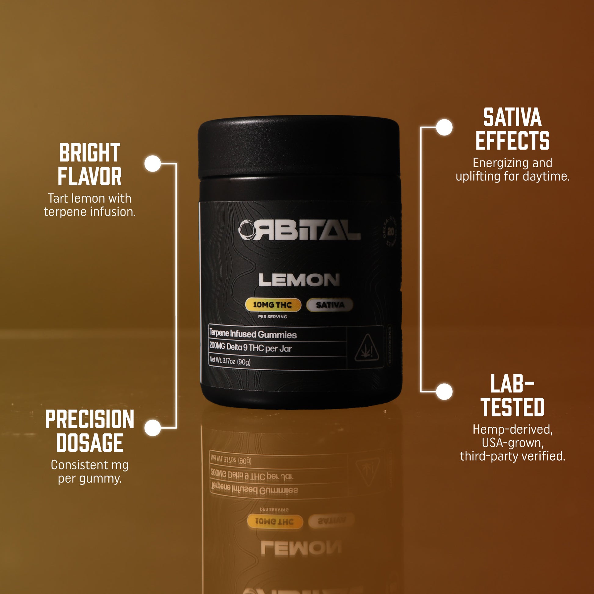 Lemon Delta 9 Gummies - 10MG Delta 9 - D9 Edibles Top Selling Points - Galaxy Treats in the U.S.