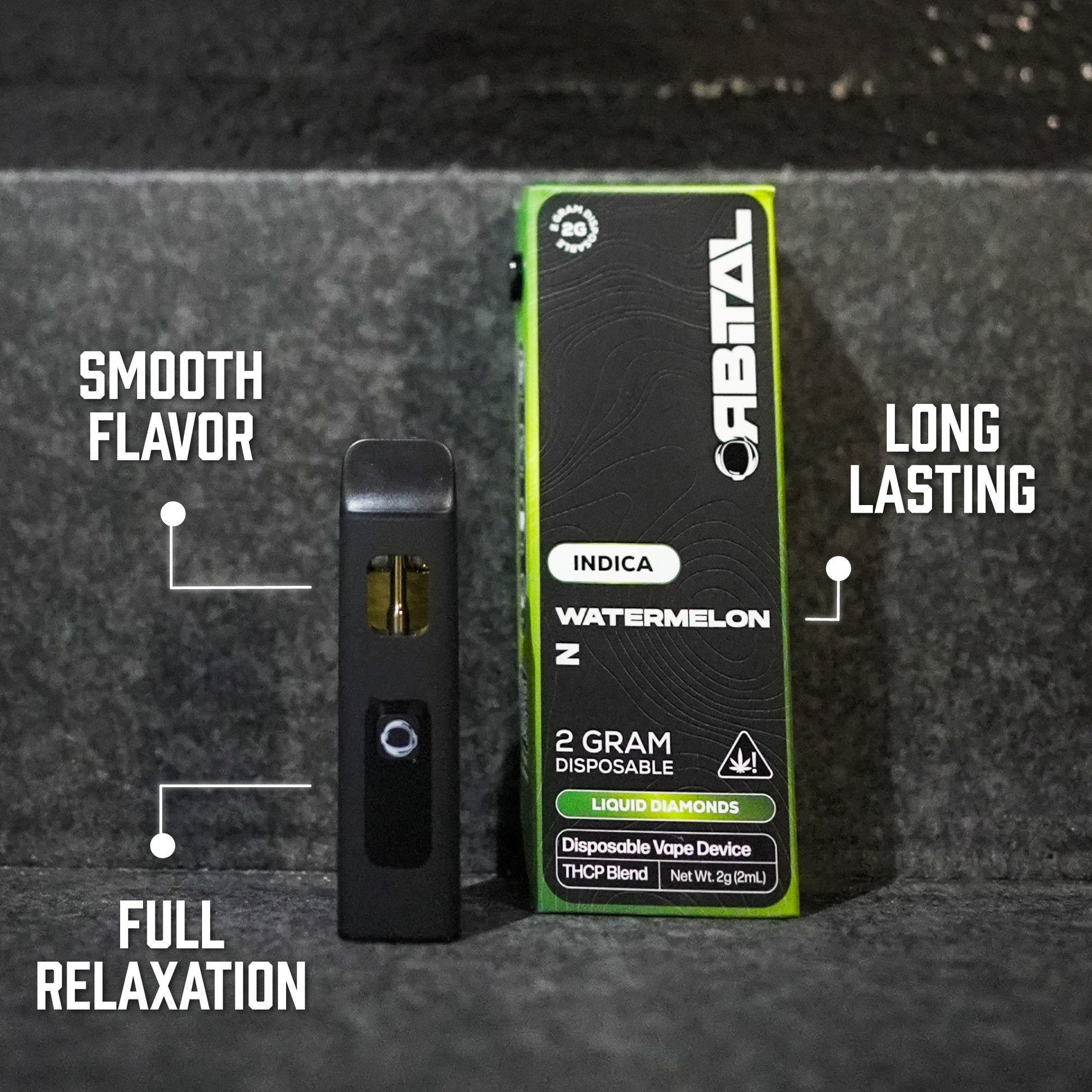 Watermelon Z Vape - Orbital 2G Indica Disposable - THCP Liquid Diamonds - Premium Blend Benefits - Galaxy Treats in the U.S.